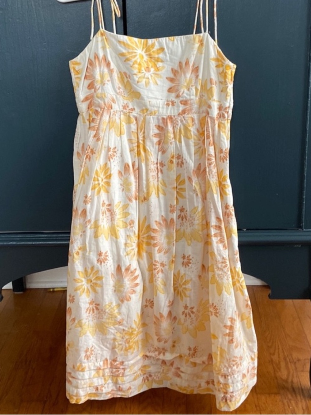 Vintage GAP Yellow Floral Cotton Sundress Size 6 Y2K